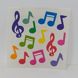 Sandylion Sticker Sheet Music Notes Vintage Colourful